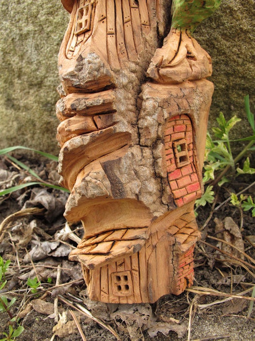 Cottonwood Fairy House Hand Carved - Hideaway