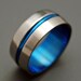 Blue Signature Ring - Titanium Wedding Bands