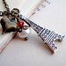 Handmade brass necklace garnet pearl heart EIFFEL
