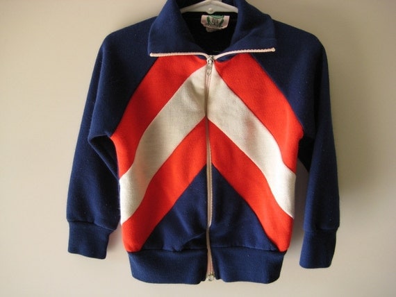 1970's child's vintage striped track top size 2