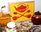 Jolly Roger Tea Time Linocut Print