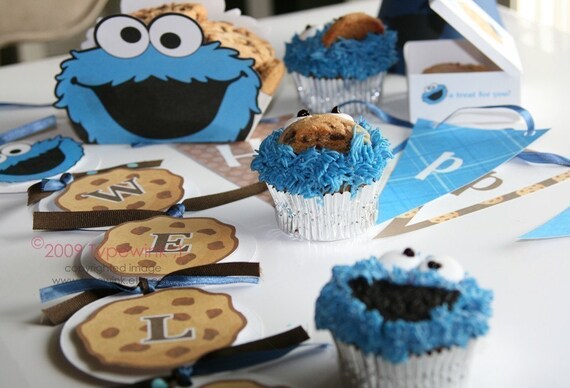 Sesame Streeet - COOKIE MONSTER - Printable Party Pack - Il_570xn