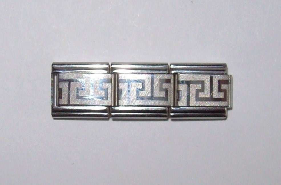 Casa D' Oro - A Trio of Labyrinth Patterned Charms - Italian Charm Bracelet - 9mm Link