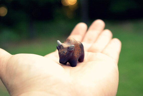 Buffalo  pocket totem figurine