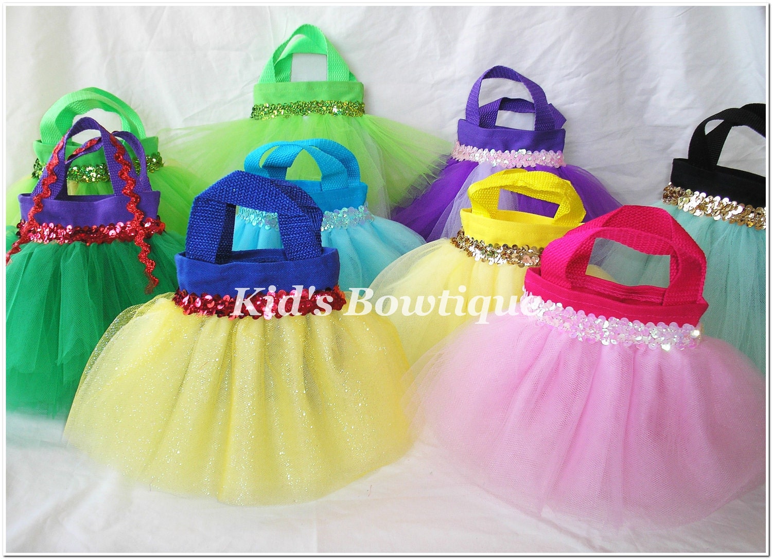 Set of 12 Disney Princesses Inspired Party Favor Tutu Bags