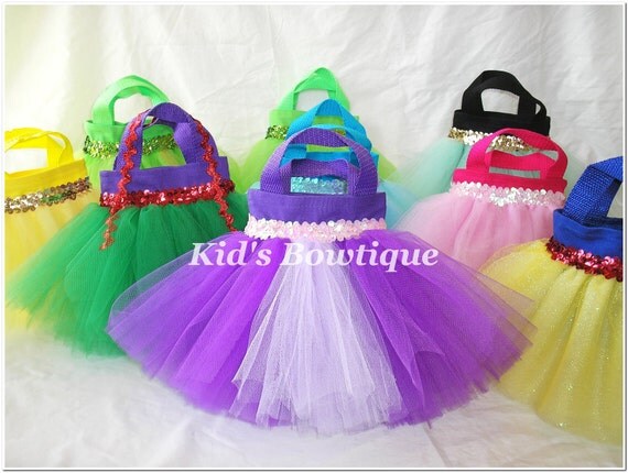 Set of 12 Disney Princesses Inspired Party Favor Tutu Bags