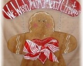 Christmas Wood Ginberbread With Sign