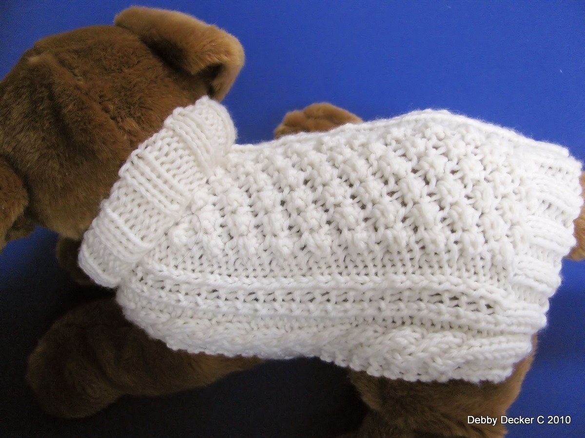 Aran Knit Dog Sweater knitting pattern Garden Path design PDF