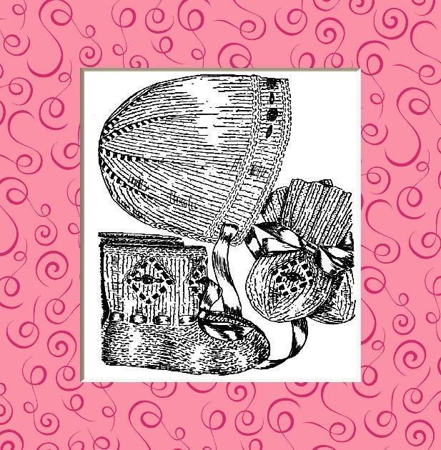 Knit Baby Bonnet Booties Mitts - Infant's Three Piece Set 1949 PDF pattern