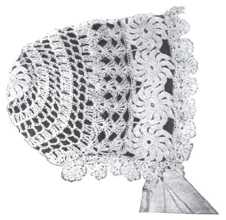 Crochet Baby Bonnet Pattern PDF Vintage Crochet Wheel Lace from 1904 Edwardian Antique