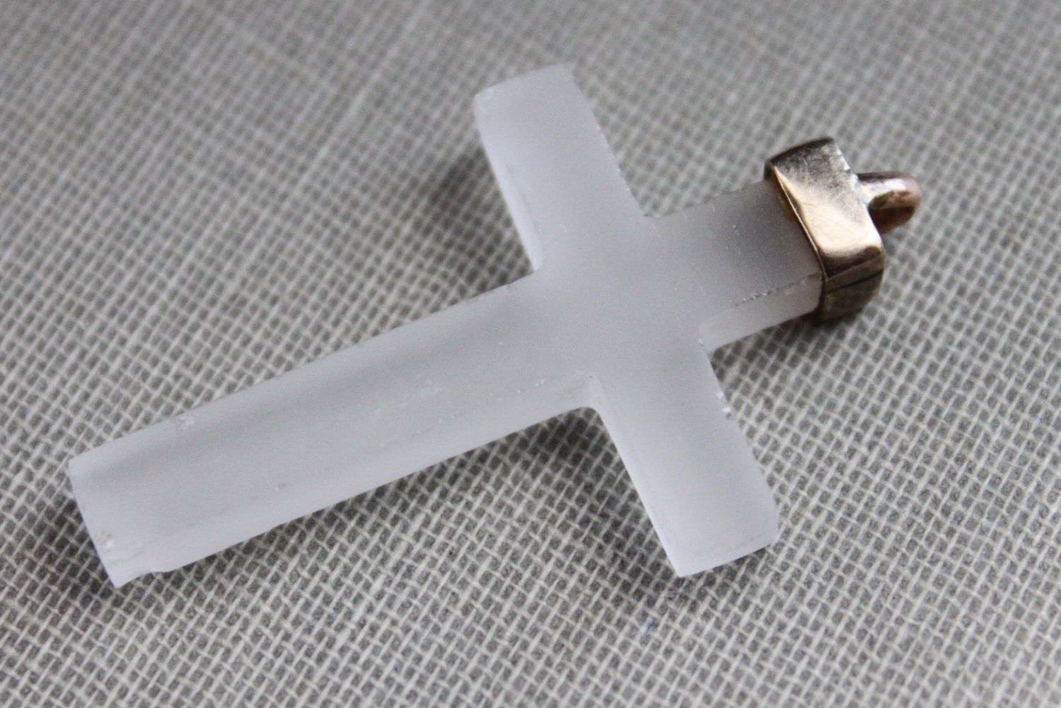Victorian Frosted Agate Cross Pendant