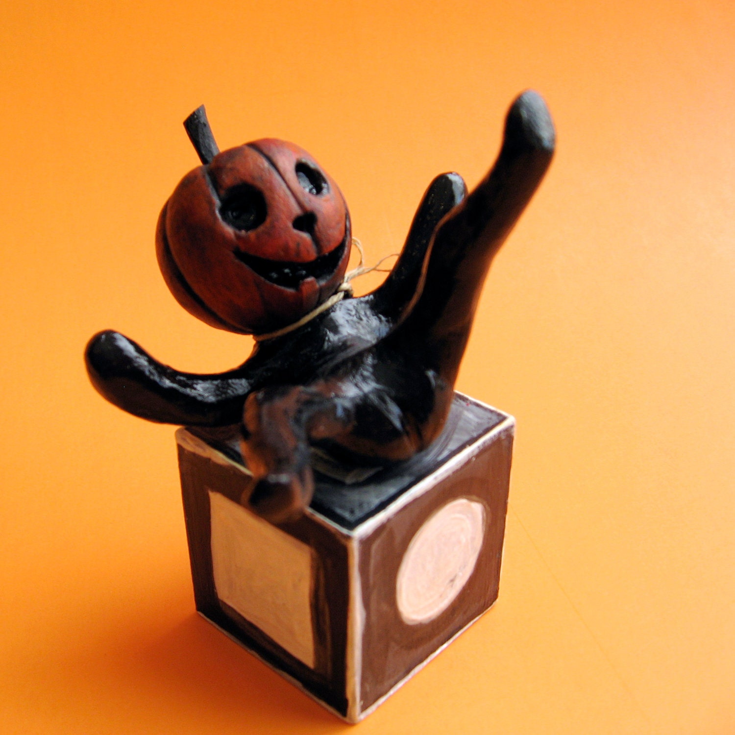 Jack O Lantern One of a Kind Figure - Pumpkin Man Figurine - Halloween