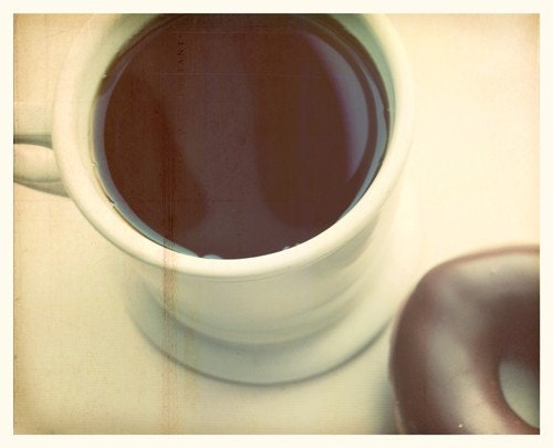 Hello, Morning 5x7 Fine Art Print--Coffee and Doughnut Breakfast Photograph