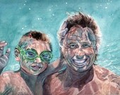 Custom Portrait -Two People - Detailed Original Drawing Painting- 11x14-Realistic Art