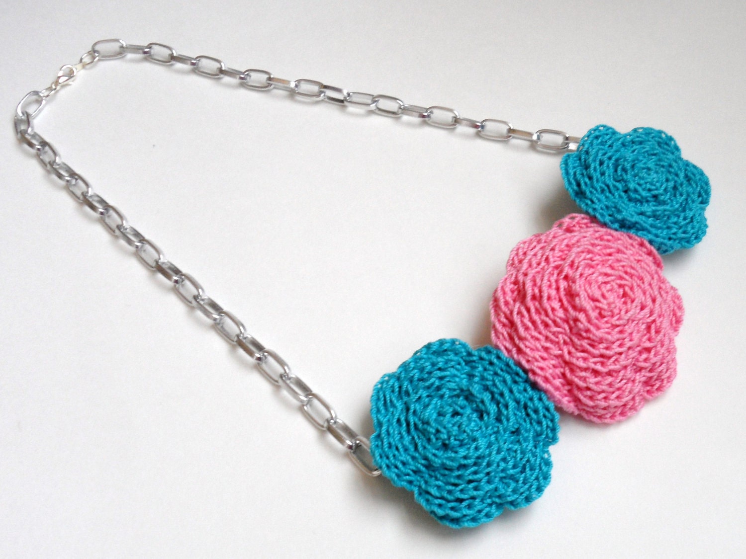 Cotton Candy Rose Bib Necklace