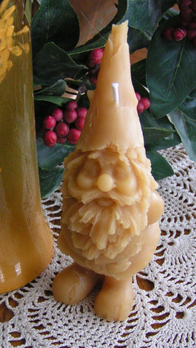 Garden, Woodland Gnome Beeswax Candle