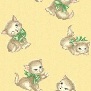 RESERVED FOR Helen House My Little Kitten, Darling Kittens Yellow - 0363033B - By the Yard