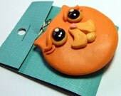 Orange Ginger Kitty Cat Large Pendant Ornament - Cat Lover Jewelry - Exotic Shorthair Persian - Handmade by The Happy Acorn