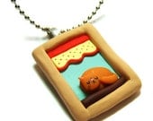 Orange Ginger Kitty Cat in the Window Handmade Necklace - Cat Lover Kawaii Jewelry - Polymer Clay Pendant - by The Happy Acorn