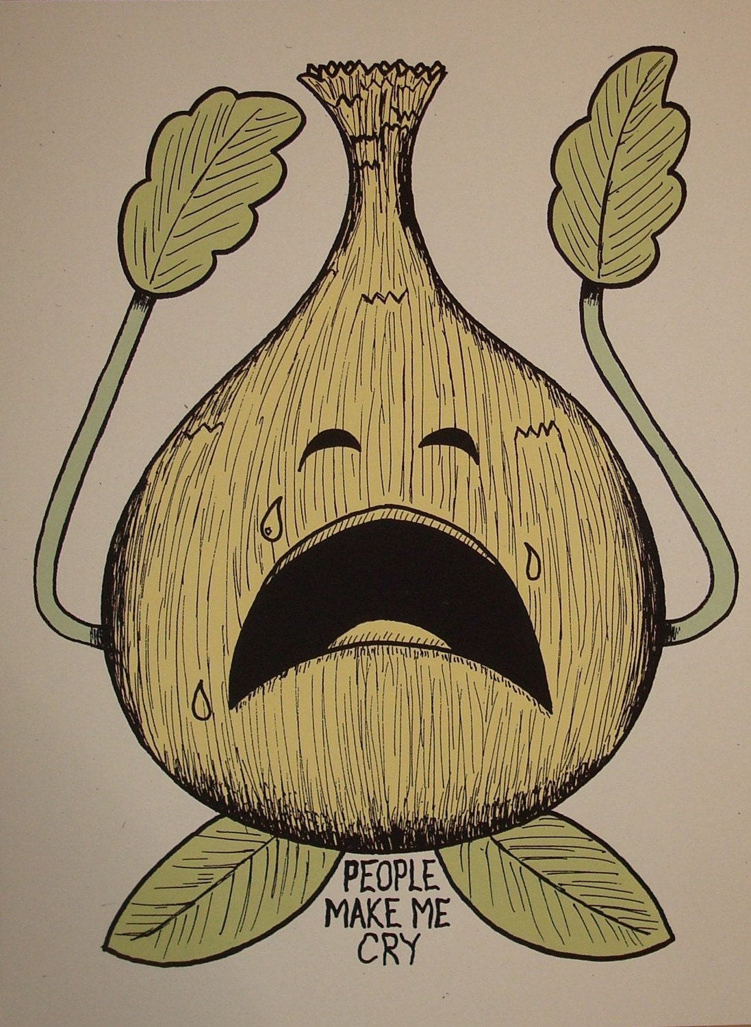 Onion Jack - People Make Me Cry screenprinted poster