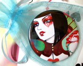 Pocket Mirror Red Queen Wonderland Girl Art