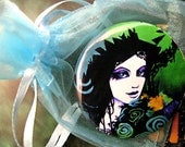 Flora Flower Goddess Girl Round Mini Pocket Mirror