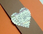 Map heart sticker seals, destination, travel, eco friendly ephemera