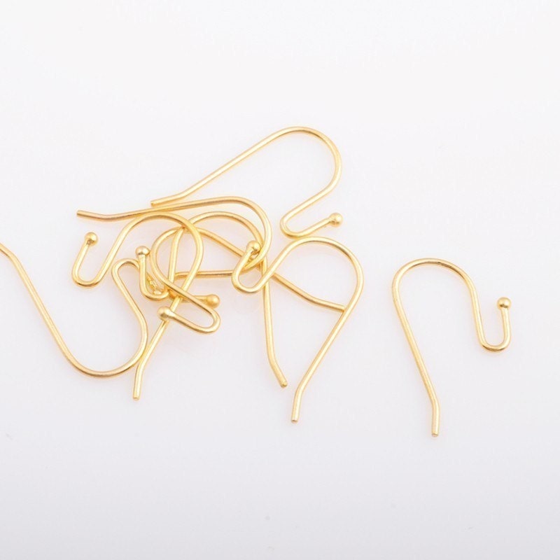 ER652-MG // Matte Gold Plated French Ball Earwire, 10 Pc