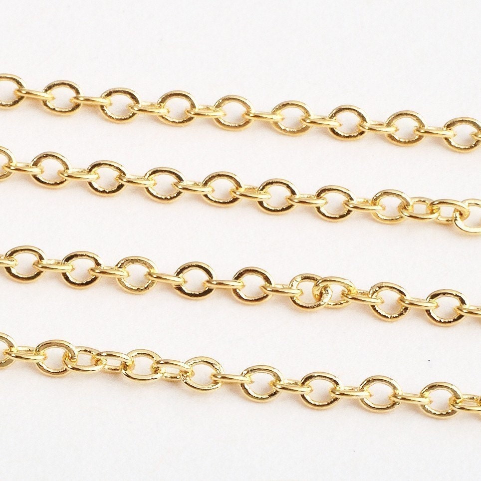 CH001-G // Gold Plated Small Cable Chain, 1M