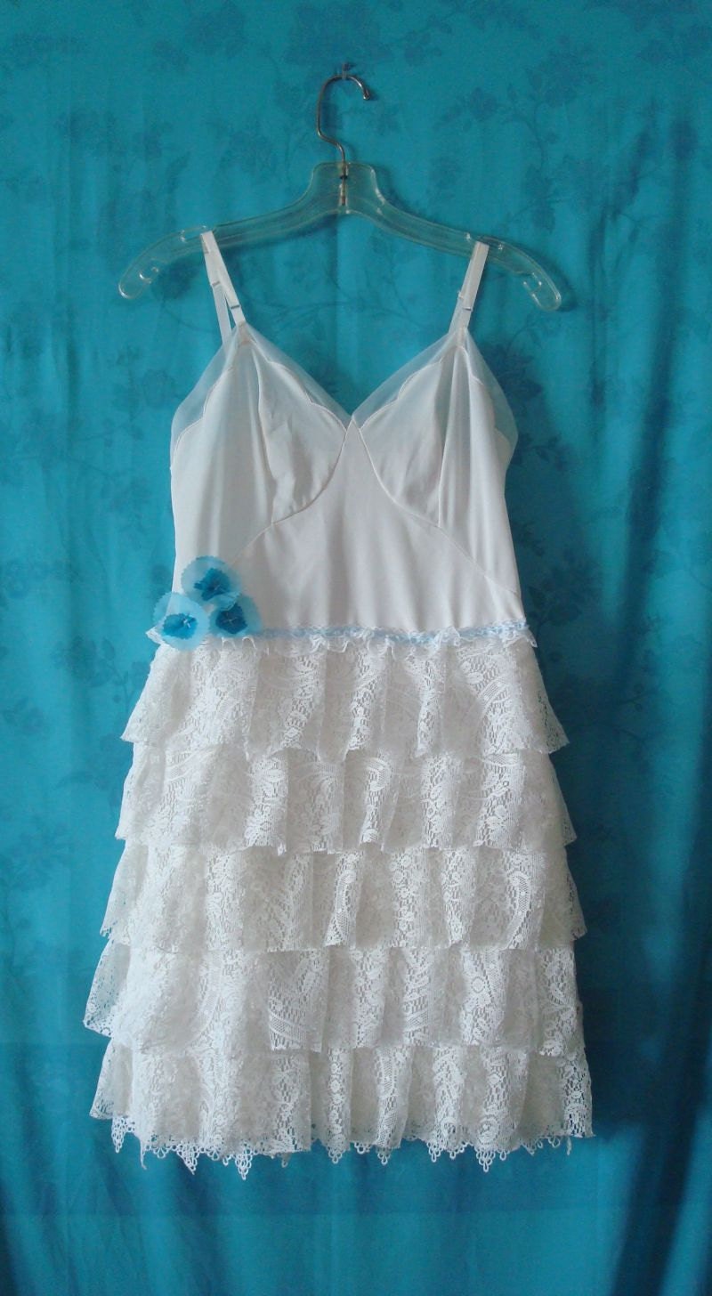 DEPOSIT Bella White, Ivory, peach or Cream Ruffle Wedding Dress -- made to order for the Bohemian Bride
