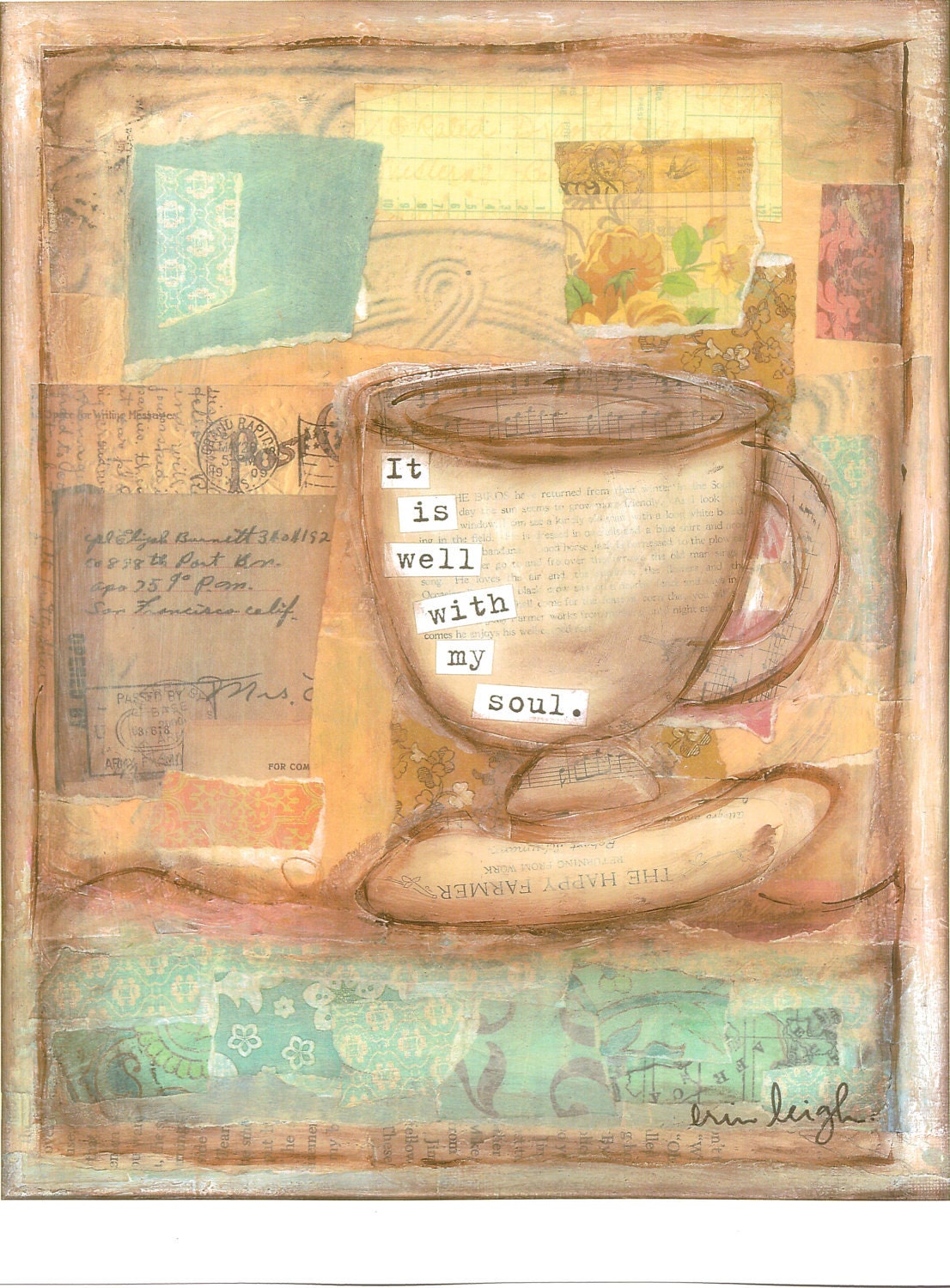 Scripture Art, It is well with my soul (Traditional Hymn), 8 x 10 Fine Art Print