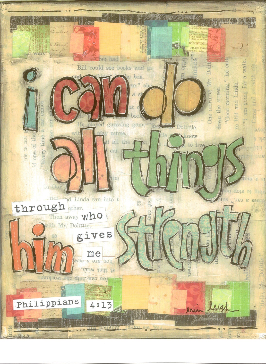 Scripture Art, I can do all things (Philippians 4:13), 8 x 10 Fine Art Print