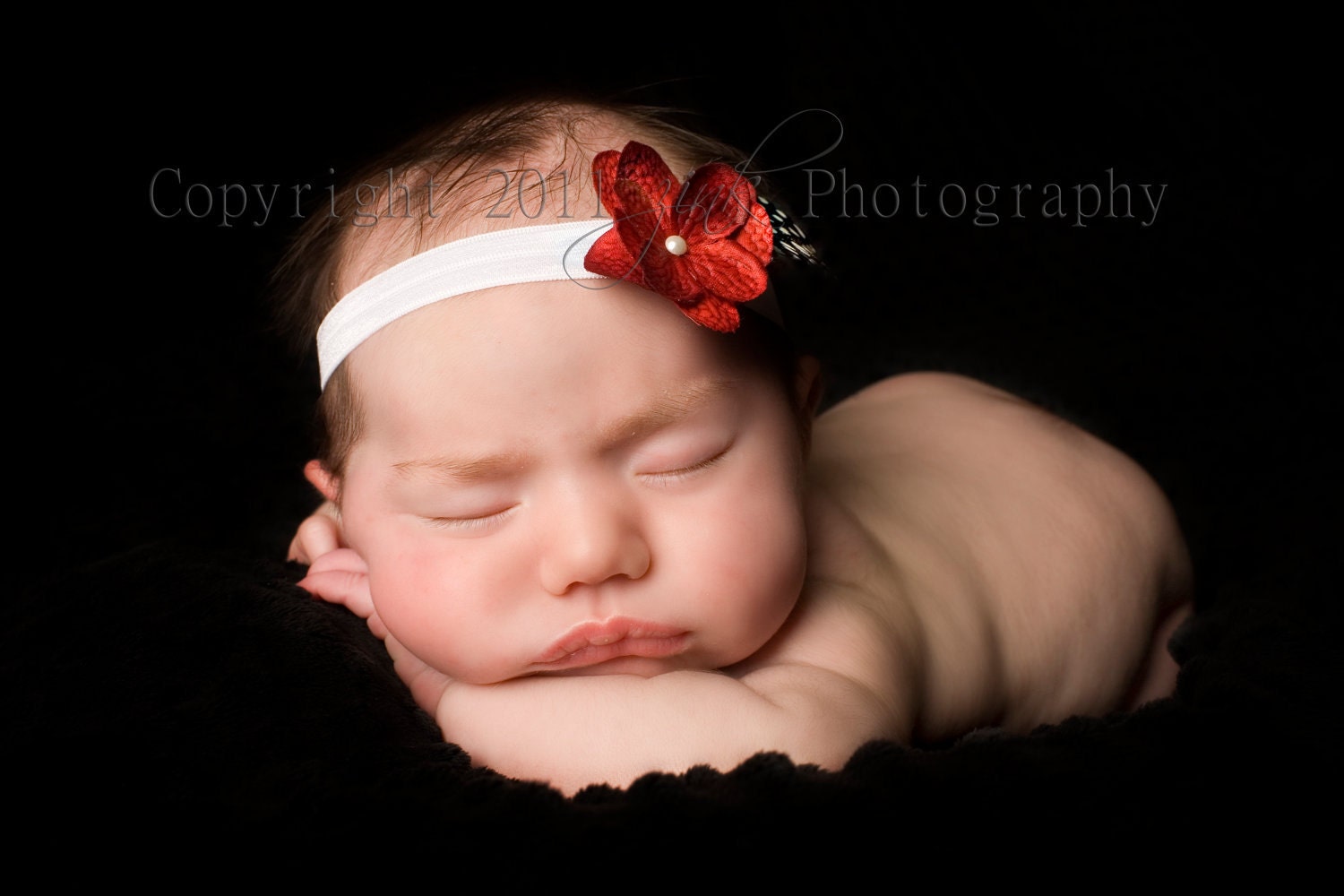 SAVE SAVE 30% Red or Pink Baby Flower Headband, Newborn Flower Headband, Red Baby Girl Flower Headband
