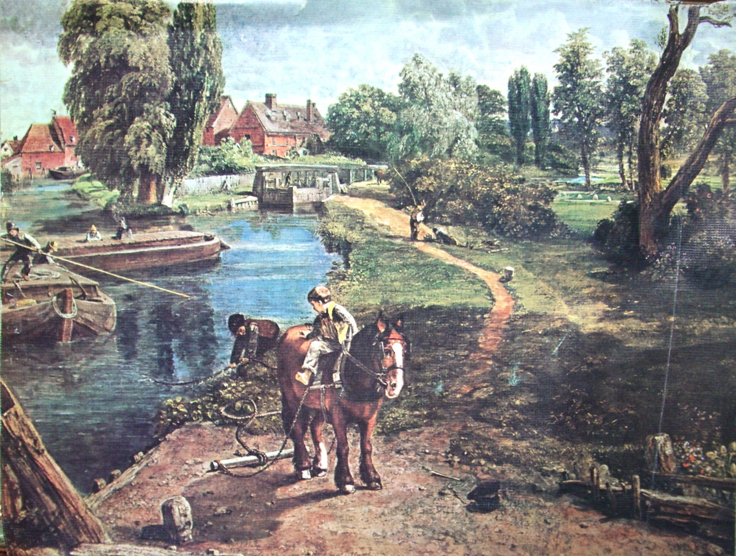 Papergoods. Vintage. Art . Print.18th Century Engish Landscape. Reproduction  Constable Print .Vintage Art .