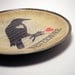 The Raven decorative glass plate, original decoupage, home decor