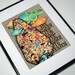 The Higher The Hair, 8x10 digital print, beauty shop humor, bright multicolor collage, tangerine turquoise gray
