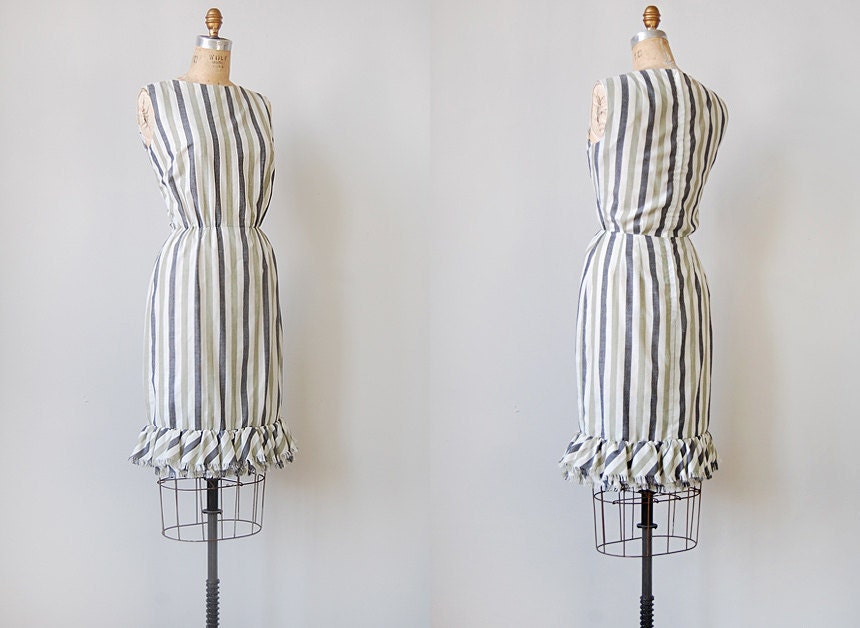 reserved... vintage 1960s dress / vintage wiggle dress / striped 60s dress / 50s wiggle dress