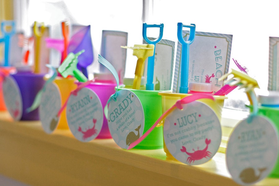 Printable Favor Tags - Whale/crab party
