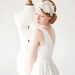 Bridal Fascinator, Head Piece, Rhinestone Hair Piece, Wedding Hair Accessory, ivory, silver, velvet - Heart Whispers