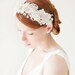 Wedding, Bridal Fascinator, Head Piece, Rhinestone Hair Piece, Wedding Hair Accessory, ivory, silver, velvet - Heart's Desire