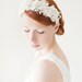 Wedding, Bridal Fascinator, Head Piece, Rhinestone Hair Piece, Wedding Hair Accessory, ivory, silver, velvet - Heart's Desire