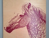 Original Handprinted Horse Art on Wood - Customize your color