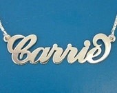 DOUBLE THICK name necklace, Any type of letter of your choice, Silver Name Necklace, Personalized Hand Crafted Name Necklace