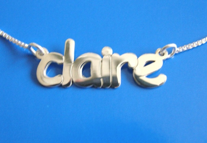 Double Thick Personalized Name Necklace, Any Name up to 13 Letters, solid sterling silver