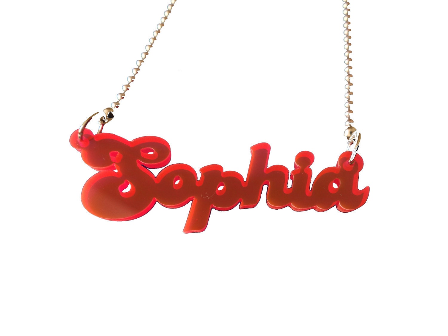 Acrylic Name necklace, Color Name Necklace, Personalize it with your name, choose from 24 colors and 10 chains