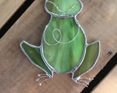 Whimsical Lime Green Frog with Red Eyes
