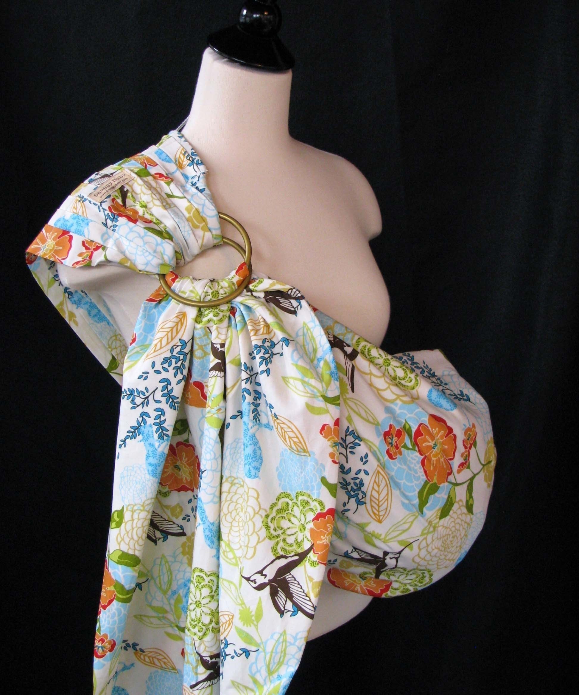 Baby Sling Ring Sling Baby Carrier - Botanical Garden - Instructional DVD Included - FAST SHIPPING