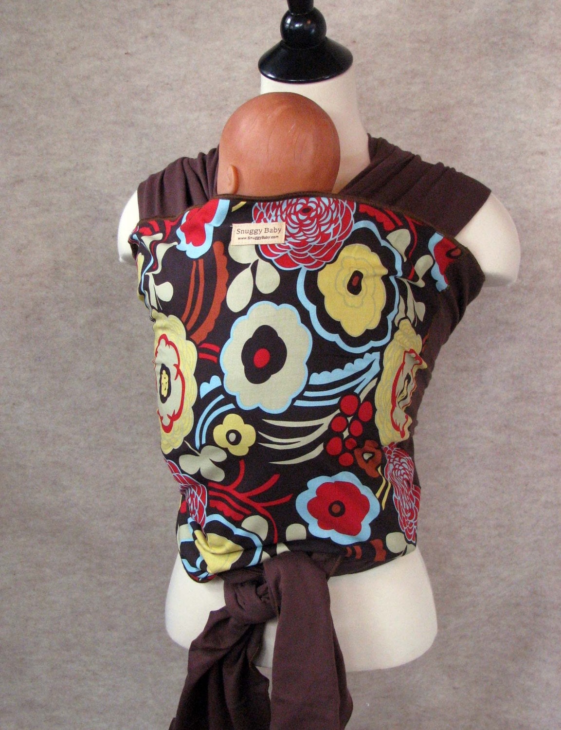 Espresso Blossom Baby Wrap Sling Carrier - FAST SHIPPING