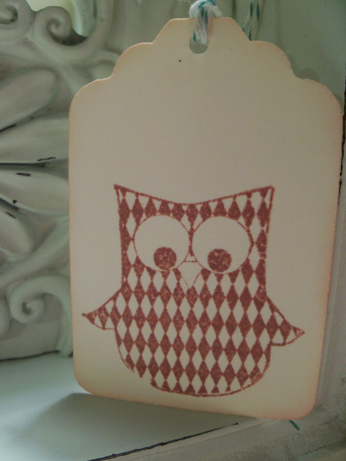 Owl Tag Hang Tag Party Favor Tags Fall Gift Tags....Set of 6 ECS