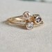 Choose a Stone - Sparkling Thread of Gold - One Hammered Stacking Ring with 14k Gold Set Faceted Stone - Delicate Jewelry